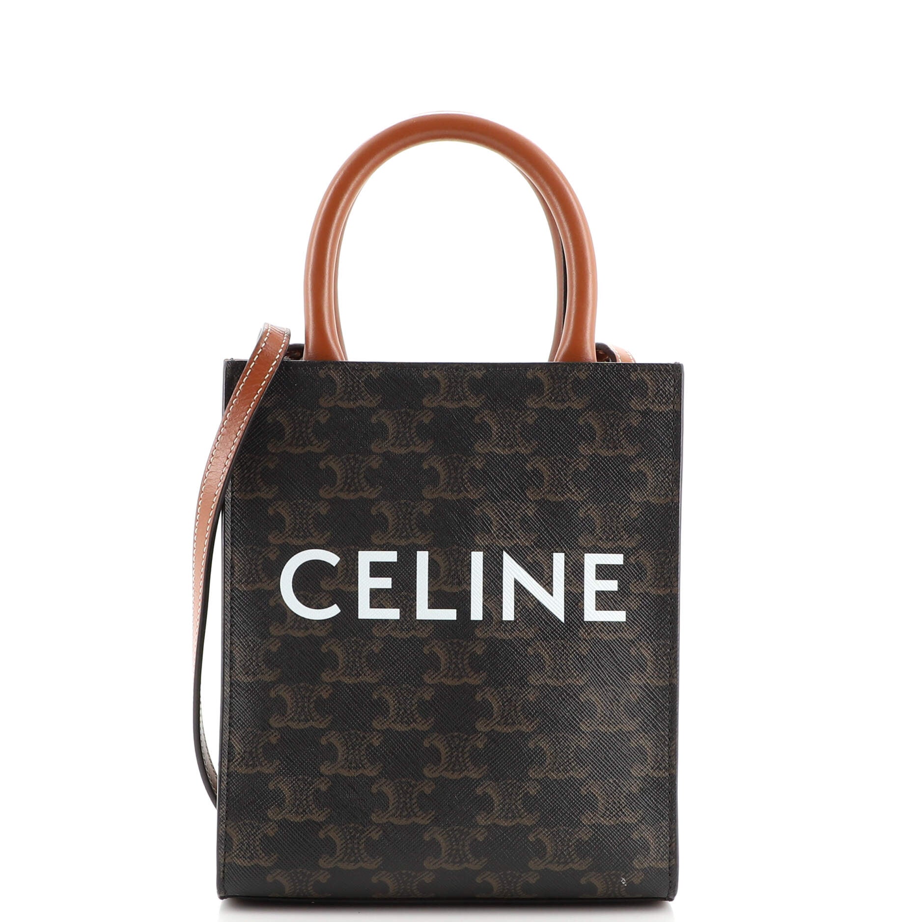 Vertical Cabas Tote Triomphe Coated Canvas Mini