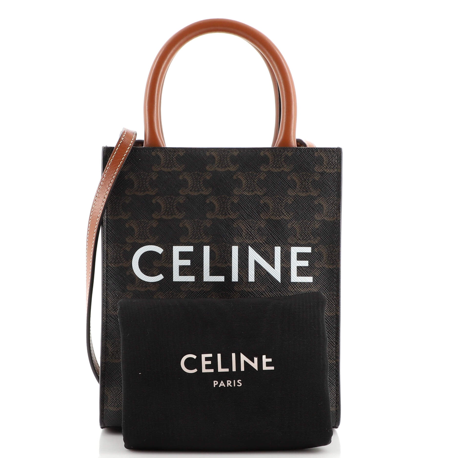 Vertical Cabas Tote Triomphe Coated Canvas Mini