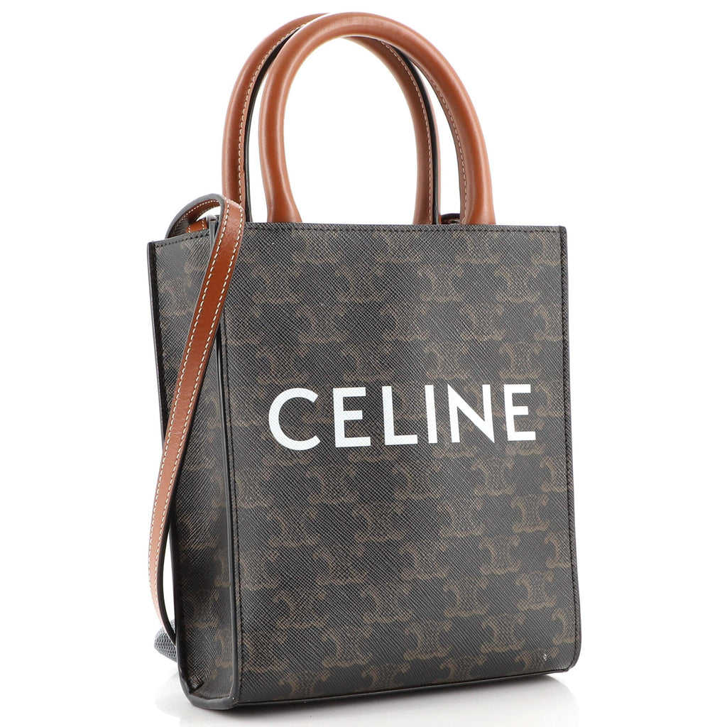 Vertical Cabas Tote Triomphe Coated Canvas Mini