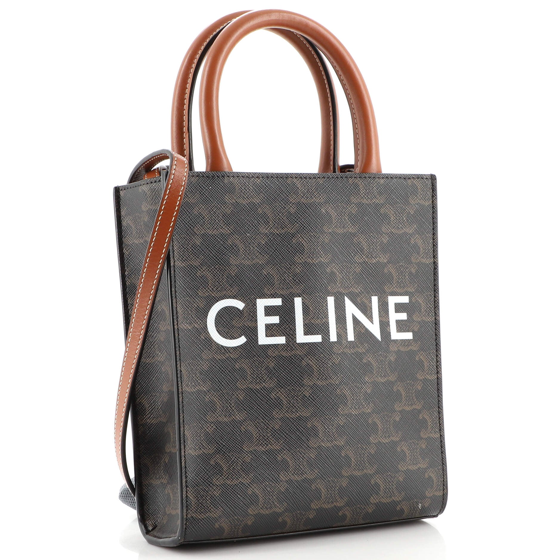 Vertical Cabas Tote Triomphe Coated Canvas Mini