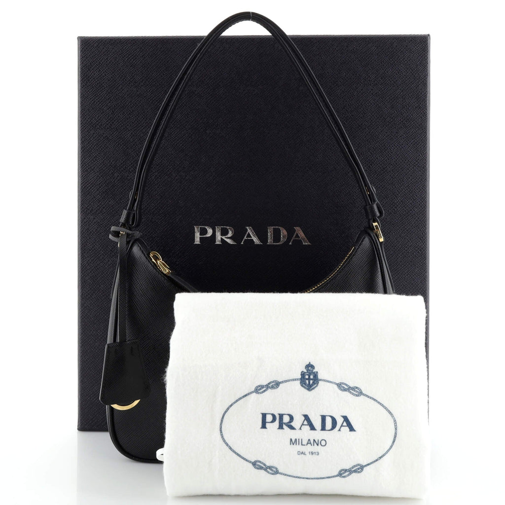 Adjustable Handle Zip Hobo Saffiano Leather Mini