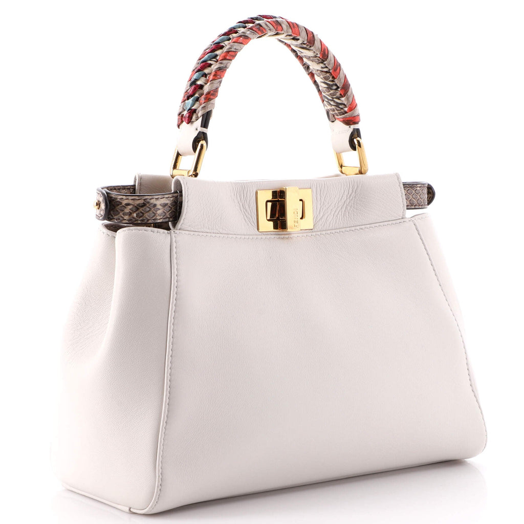 Peekaboo Bag Leather with Python Mini