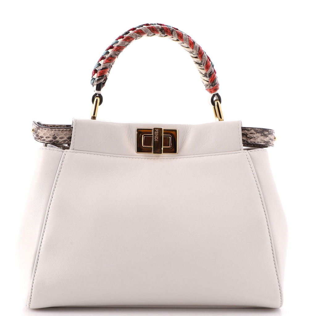 Peekaboo Bag Leather with Python Mini