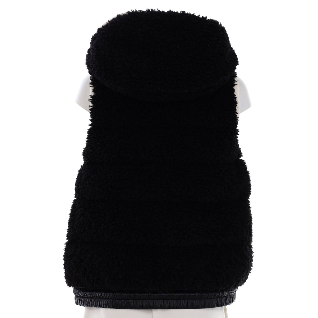 Women's Grenoble Hooded Vest Quilted Teddy Fleece with Down