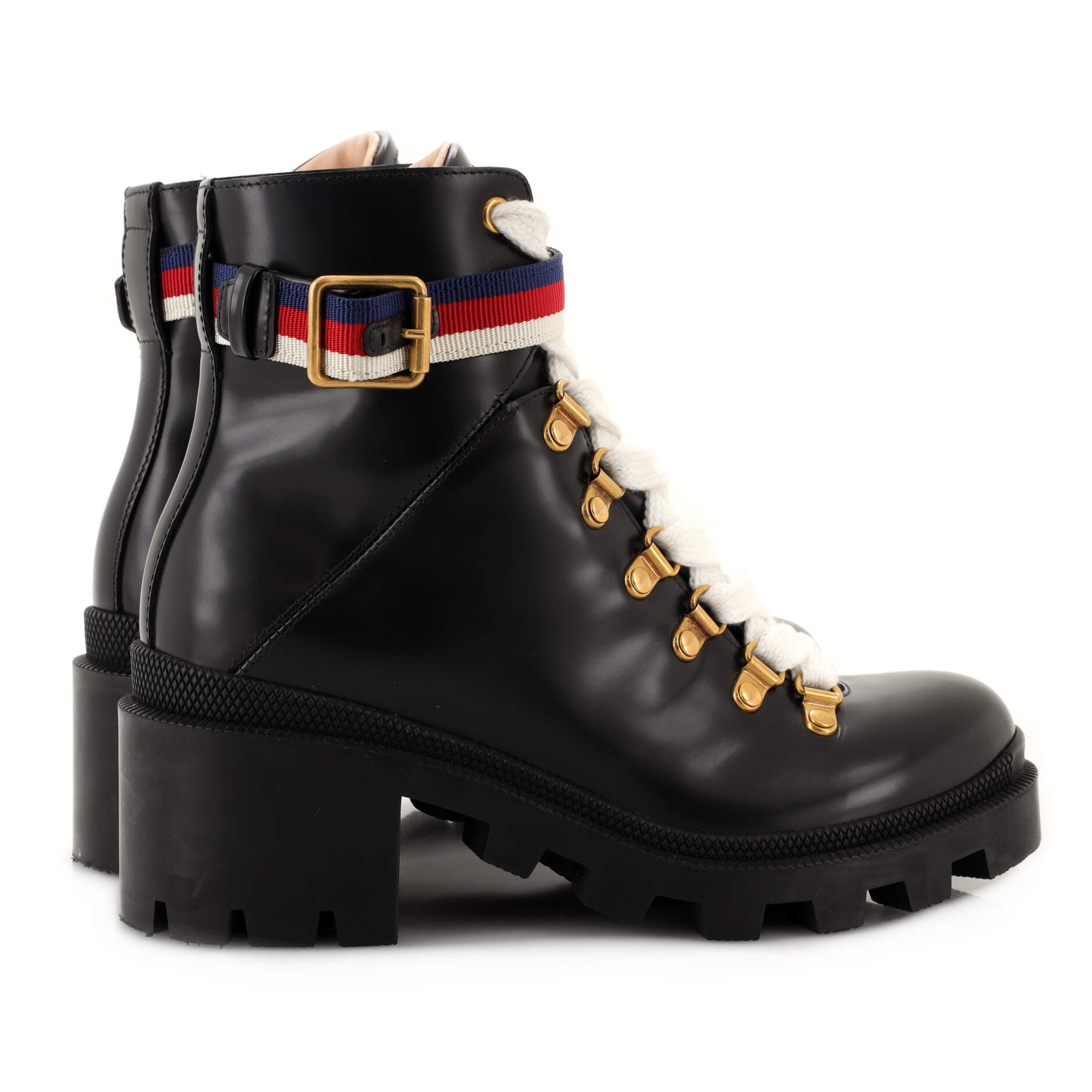 Women's Heeled Lace Up Combat Ankle Boots Leather