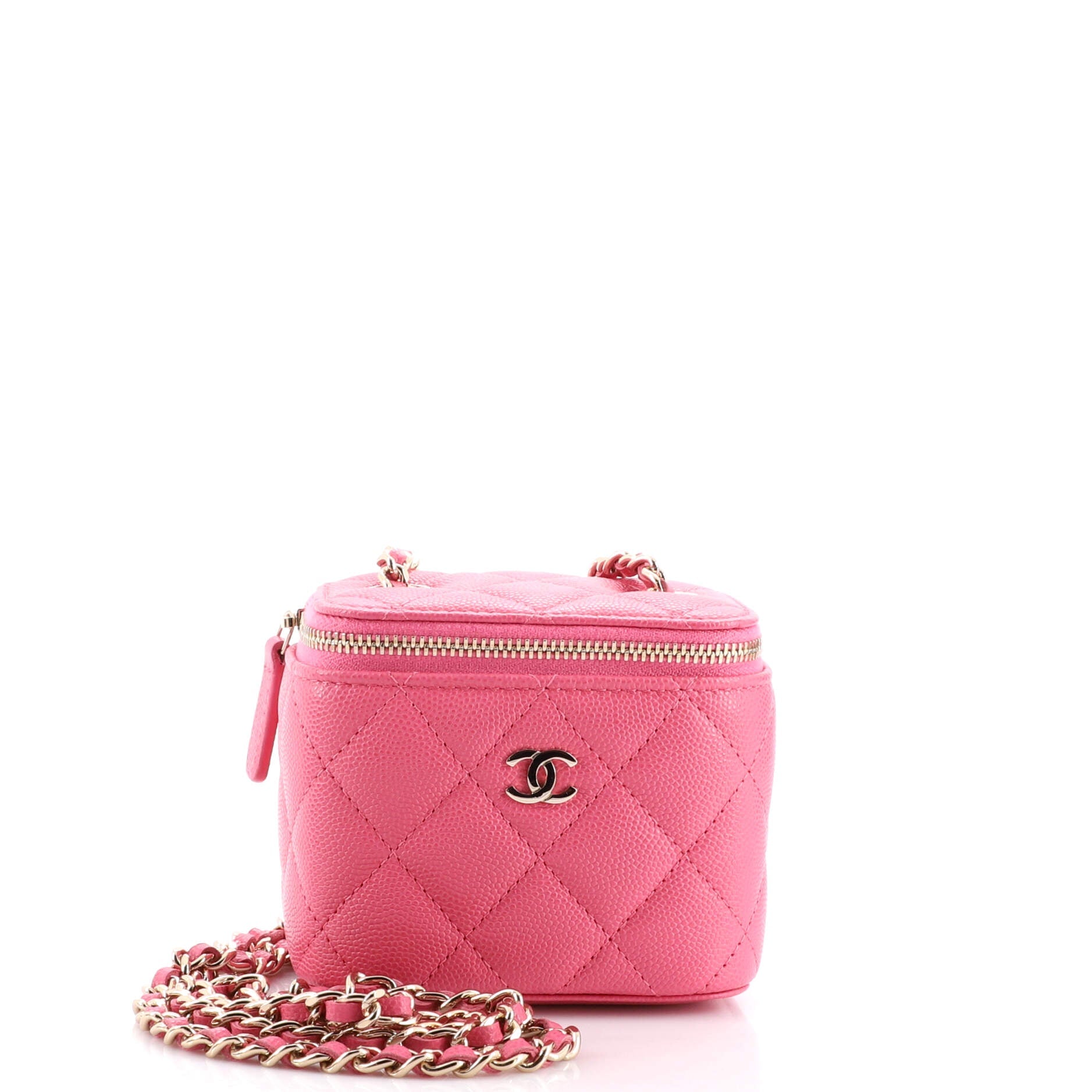 Classic Vanity Case with Chain Quilted Caviar Mini