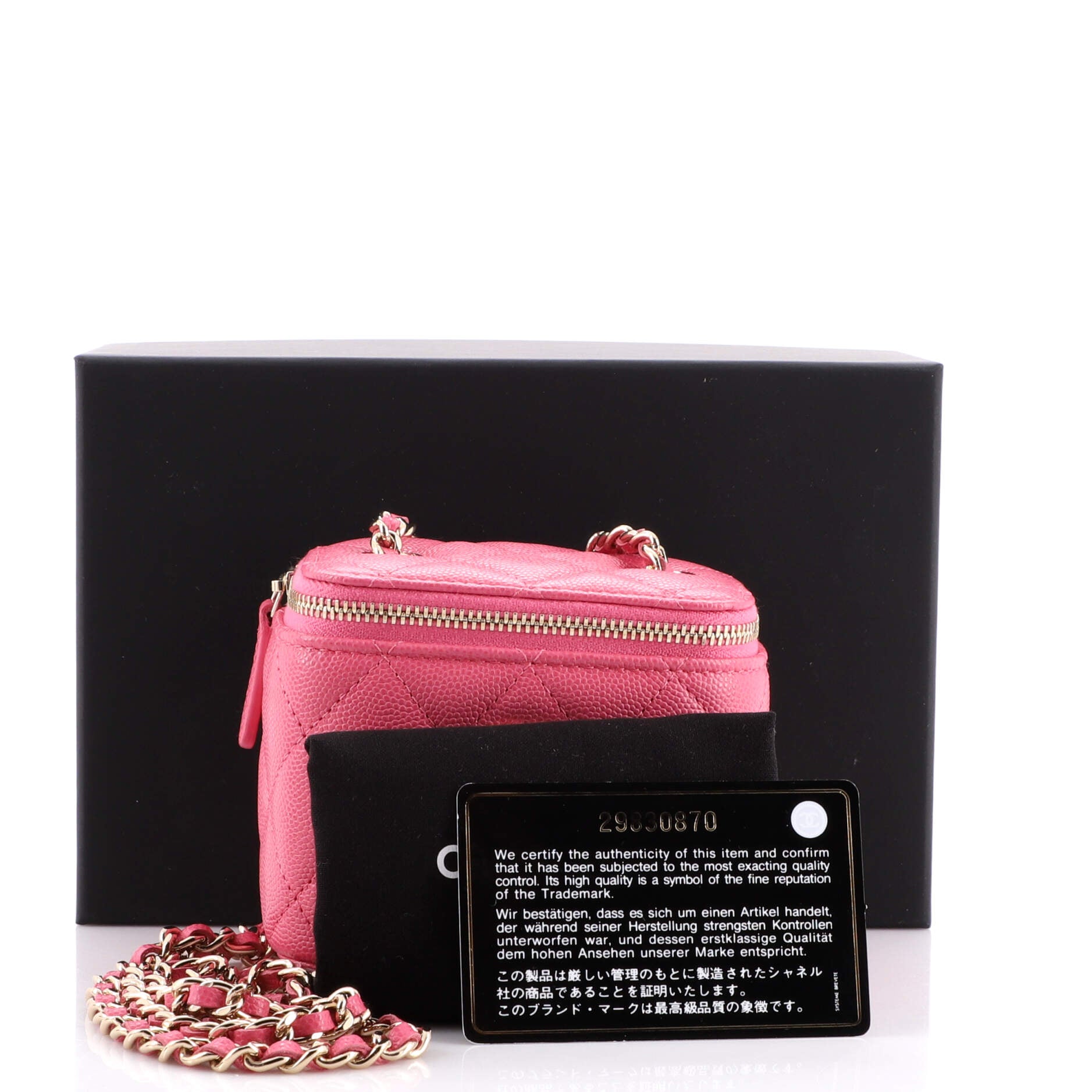 Classic Vanity Case with Chain Quilted Caviar Mini