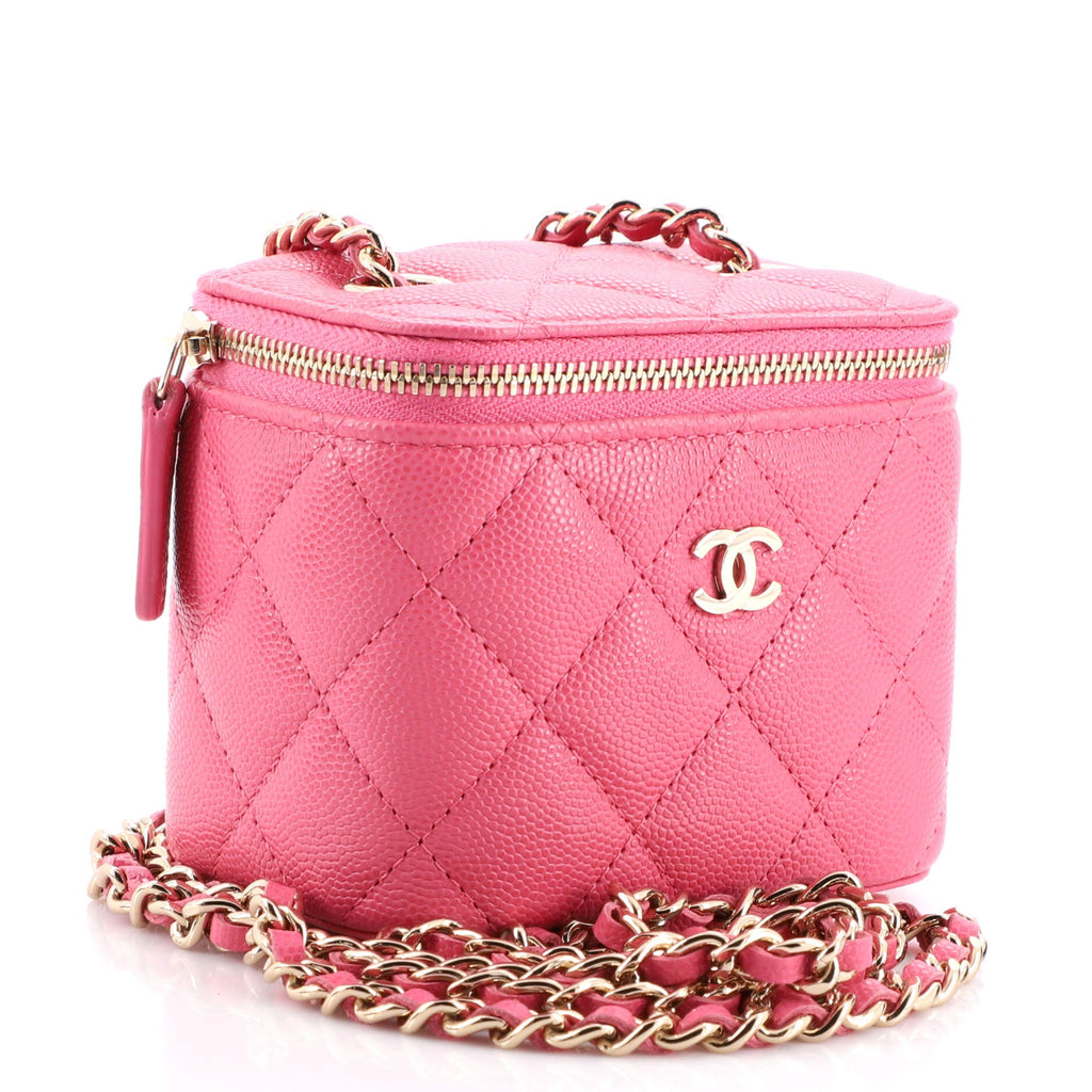 Classic Vanity Case with Chain Quilted Caviar Mini