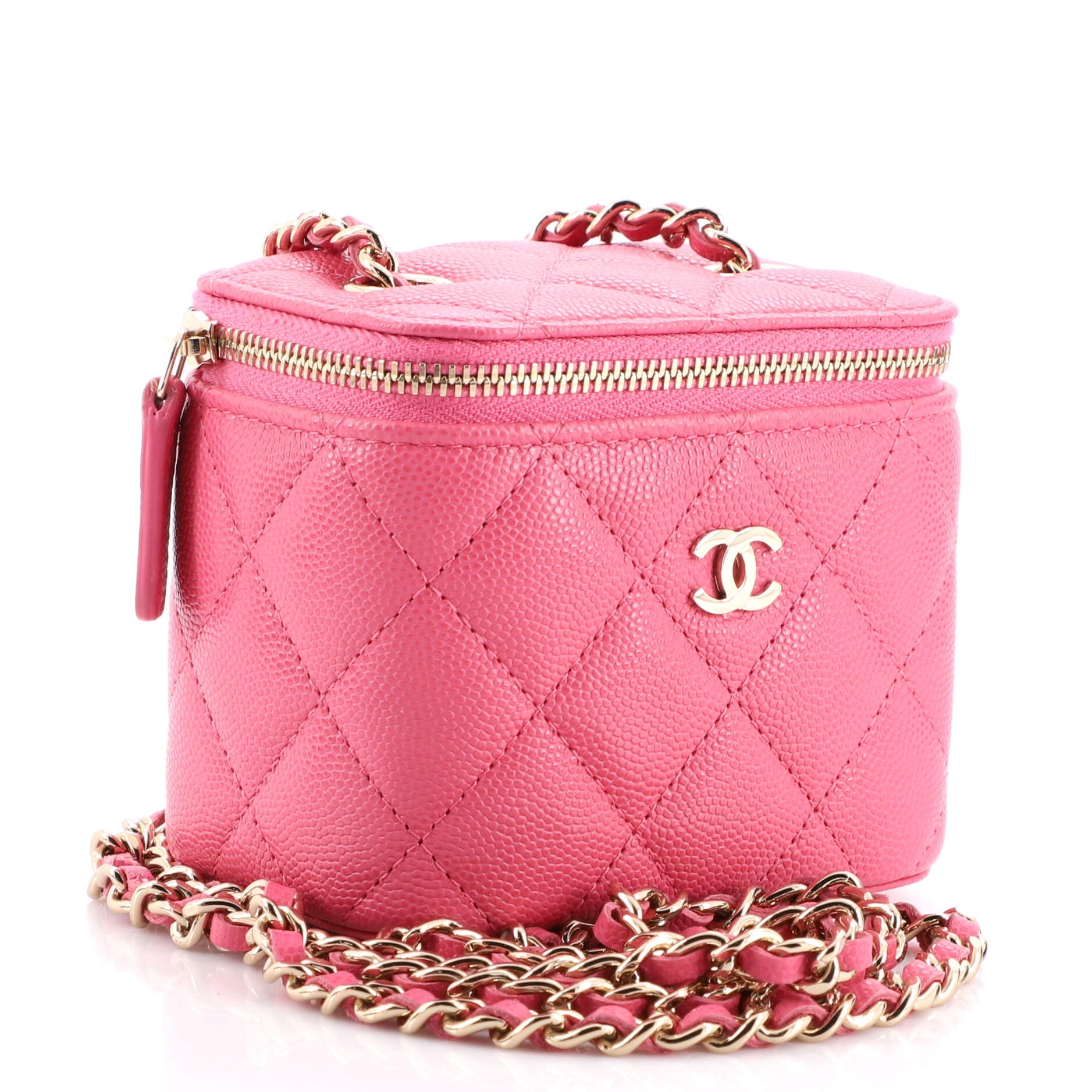 Classic Vanity Case with Chain Quilted Caviar Mini
