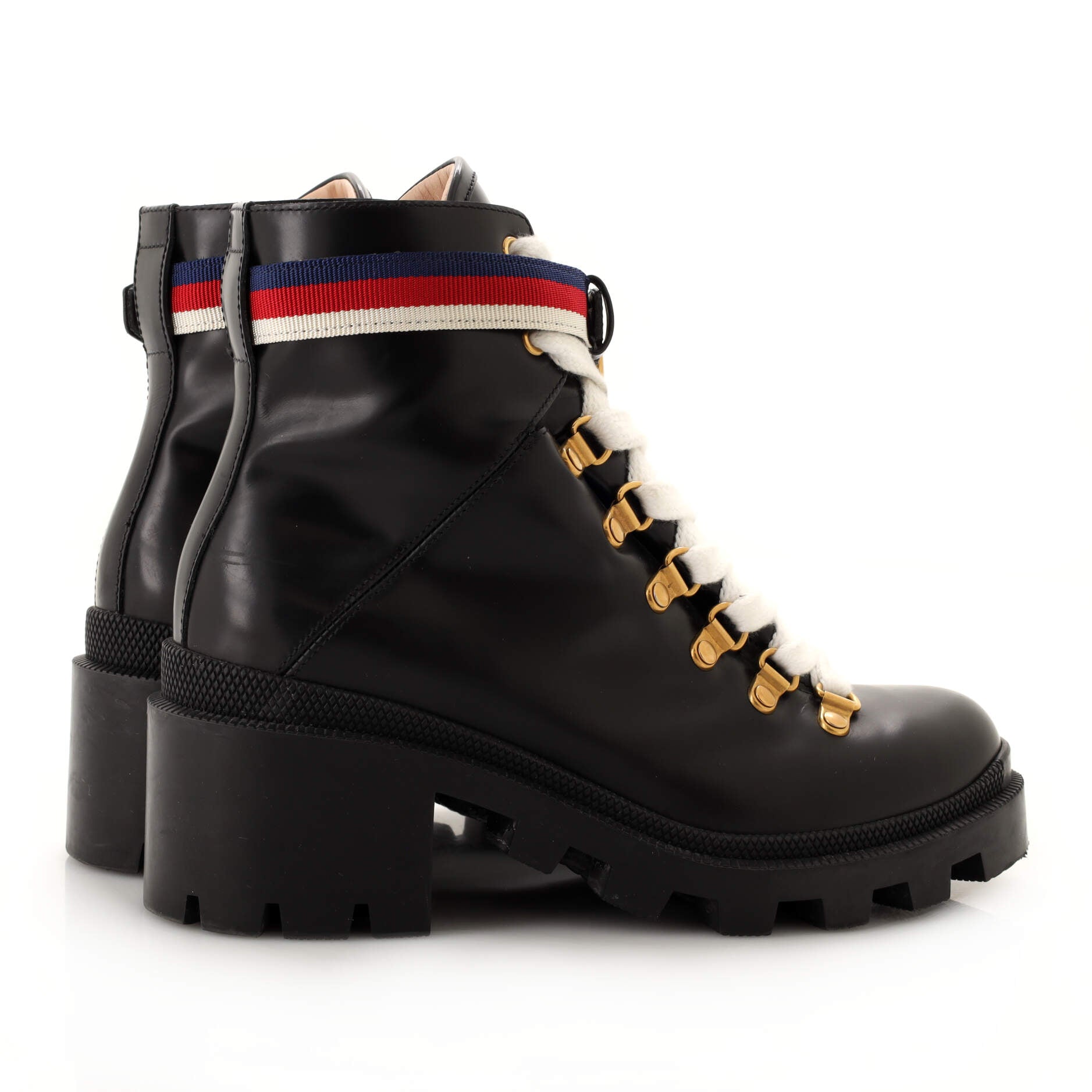 Women's Heeled Lace Up Combat Ankle Boots Leather