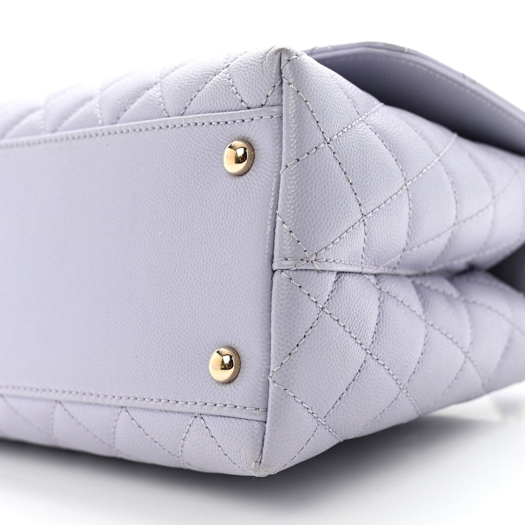 Caviar Quilted Small Coco Handle Flap Light Purple