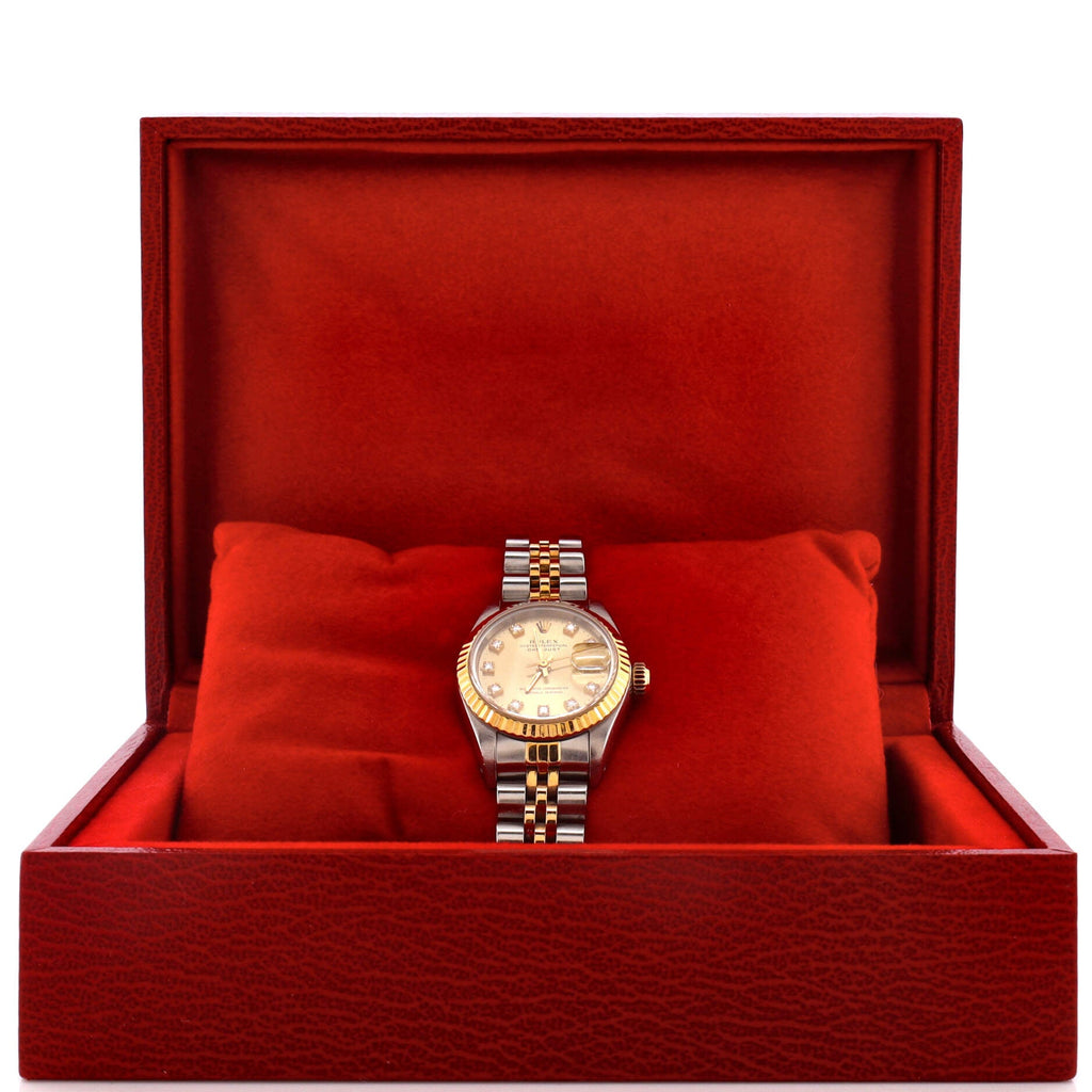 Oyster Perpetual Datejust Automatic Watch Stainless Steel and Yellow Gold with Diamond Markers 26