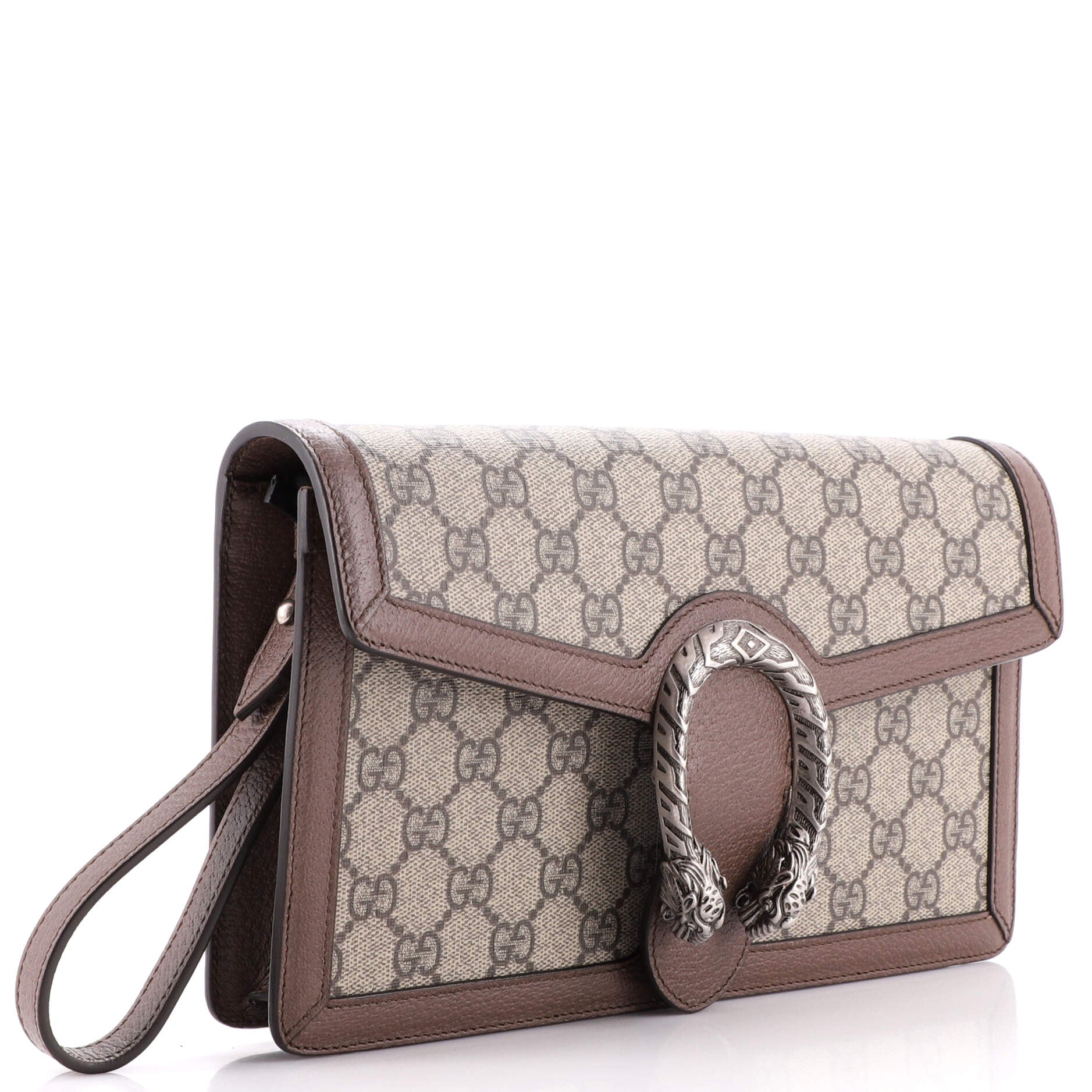 Dionysus Wristlet Clutch GG Coated Canvas with Leather
