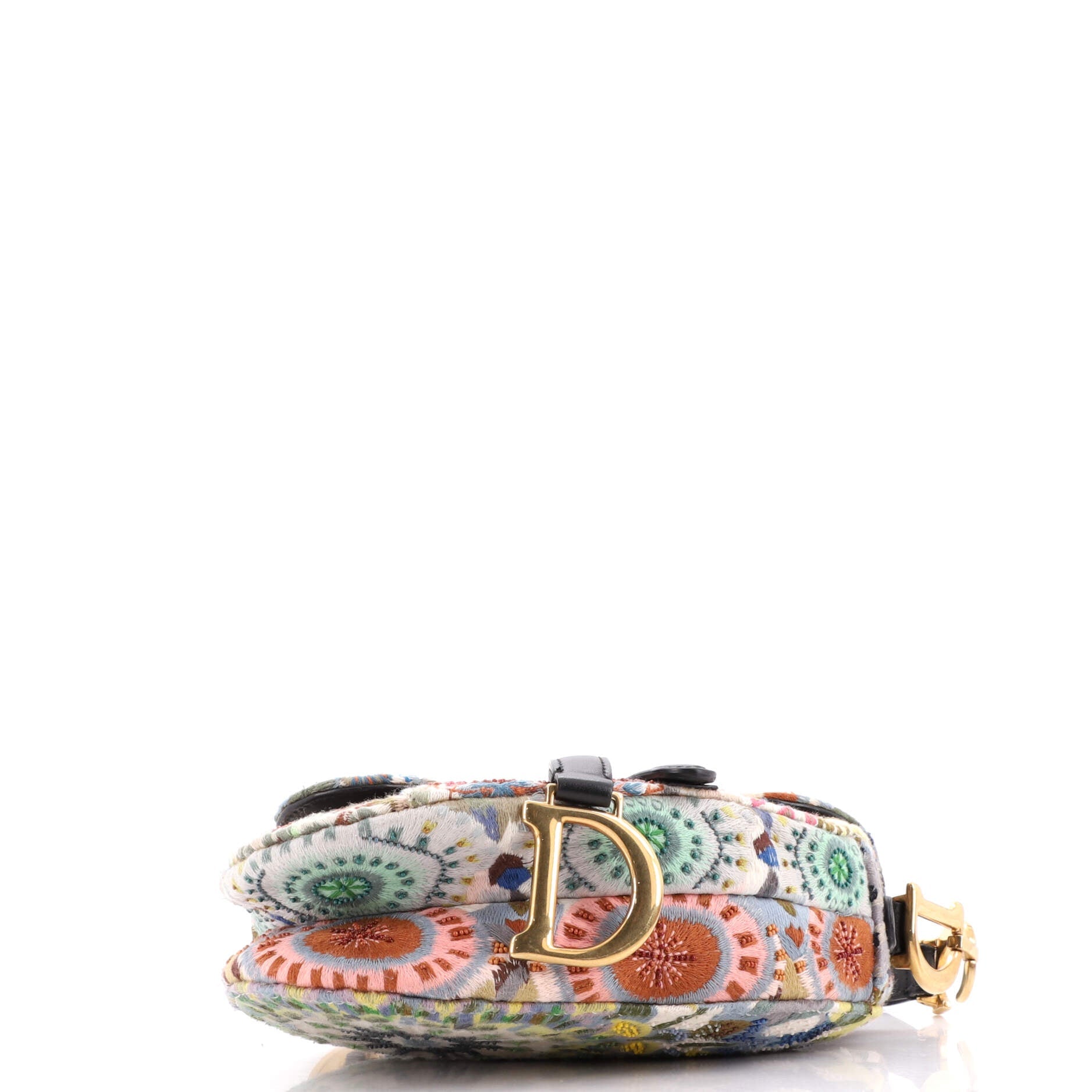 Saddle Handbag Beaded Embroidered KaleiDiorscopic Calfskin Mini