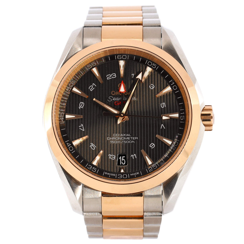 Seamaster Aqua Terra 150M Co‑Axial Chronometer GMT Automatic Watch Stainless Steel and Rose Gold 43