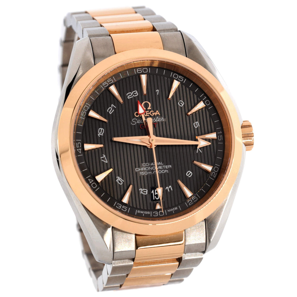 Seamaster Aqua Terra 150M Co‑Axial Chronometer GMT Automatic Watch Stainless Steel and Rose Gold 43