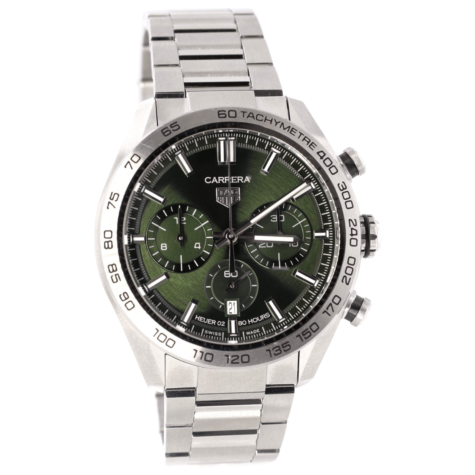 Carrera Calibre Heuer 02 Chronograph Automatic Watch Stainless Steel 44