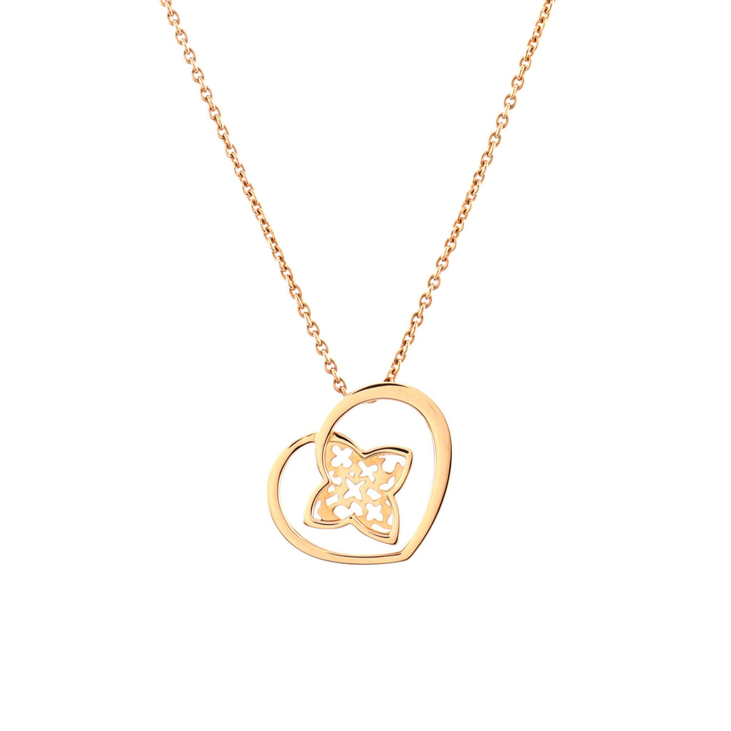 Coeur Heart Pendant Necklace 18K Rose Gold