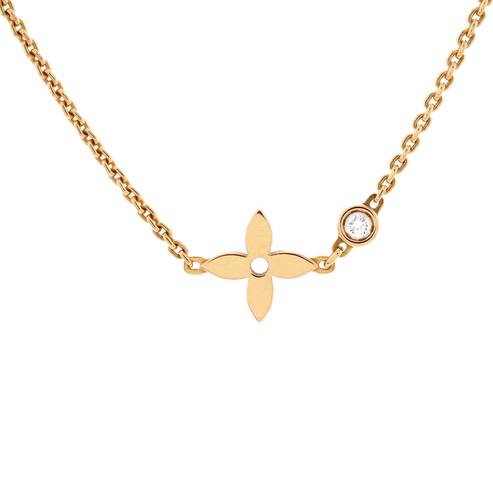 Monogram Idylle Necklace 18K Rose Gold with Diamond