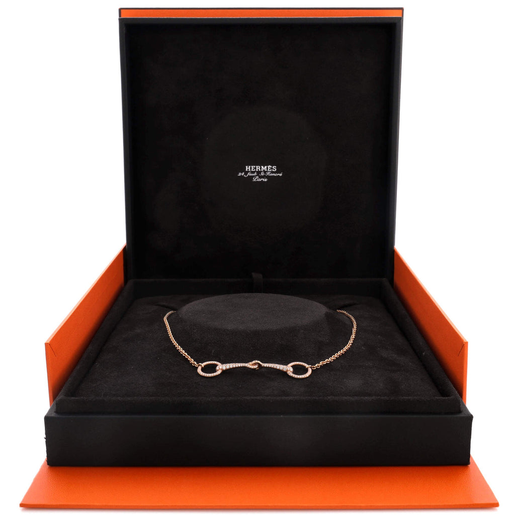 Filet d'Or Necklace 18K Rose Gold and Diamonds Very Small