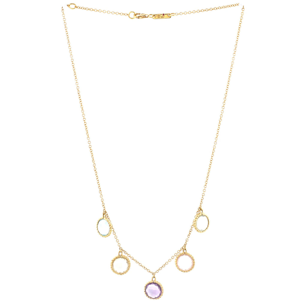 Ipanema Multi Charm Necklace 18K Yellow Gold with Multicolor Gemstones