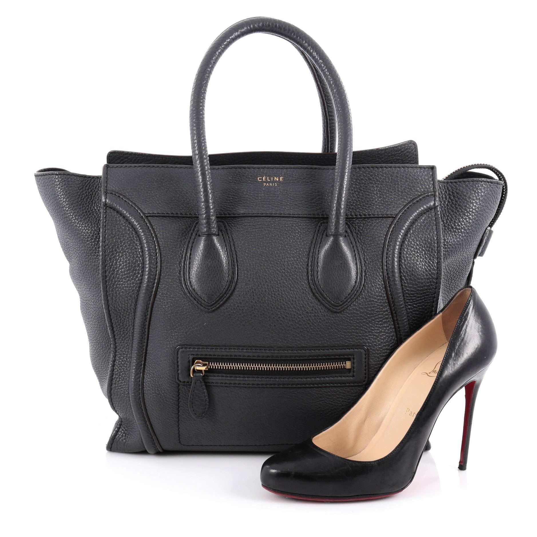 Luggage Handbag Grainy Leather Mini