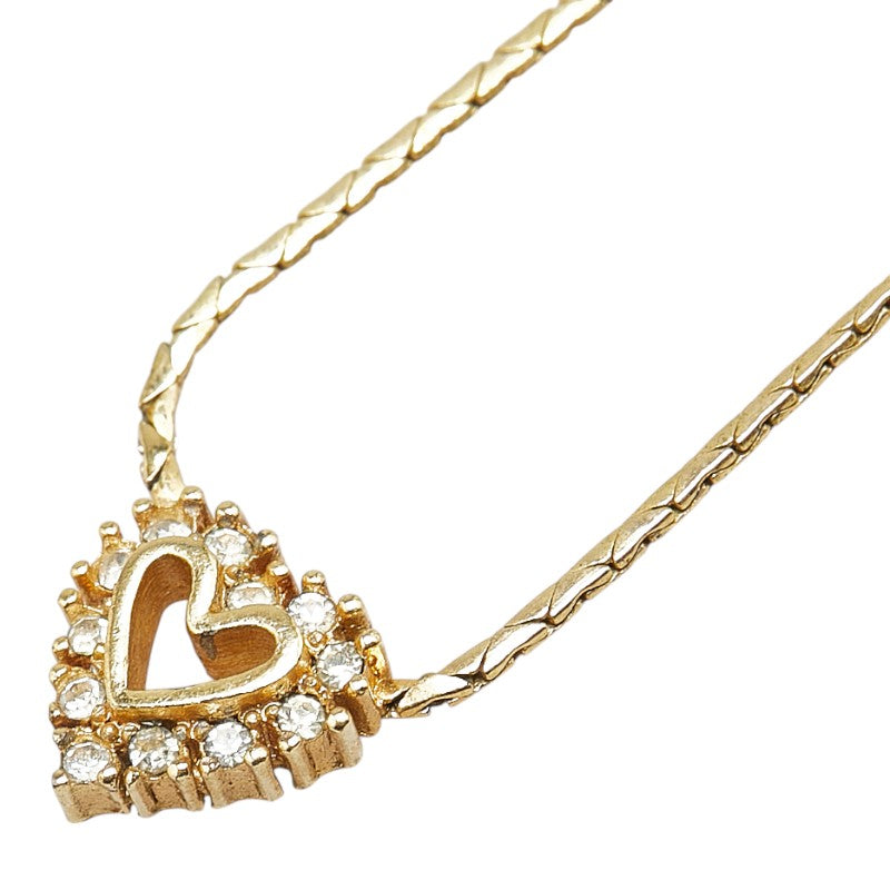 Dior Heart Motif Rhinestone Necklace