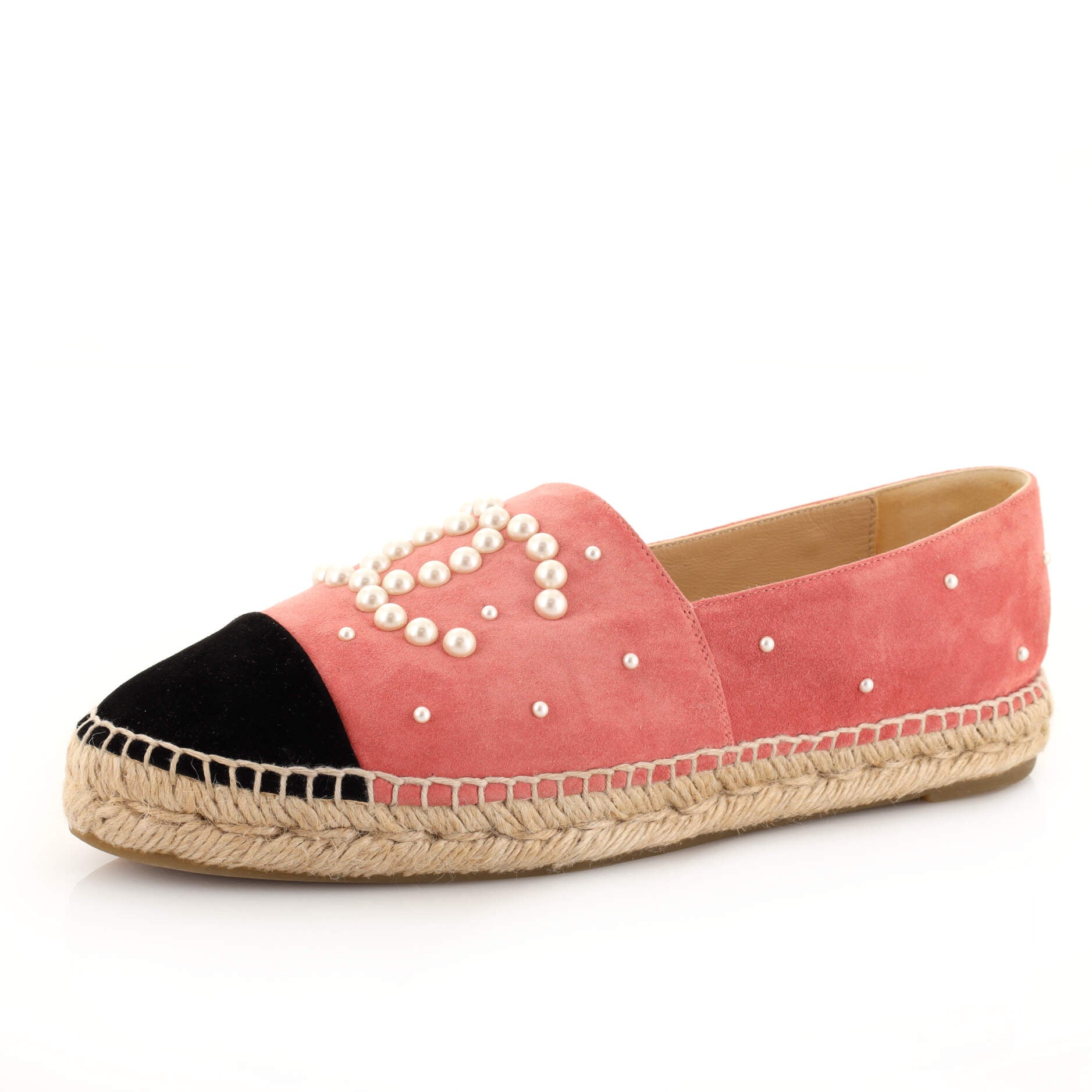 Women's CC Cap Toe Espadrilles Embellished Suede