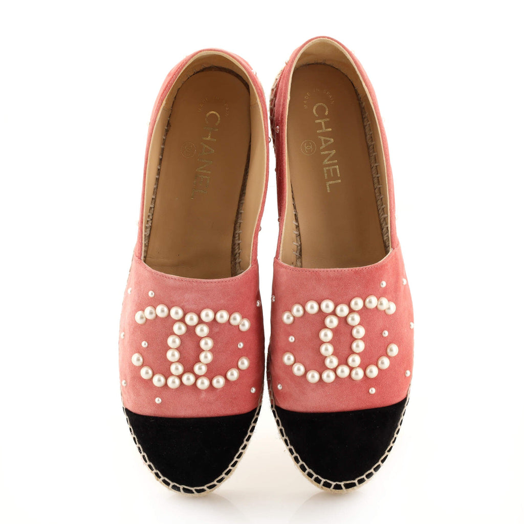 Women's CC Cap Toe Espadrilles Embellished Suede