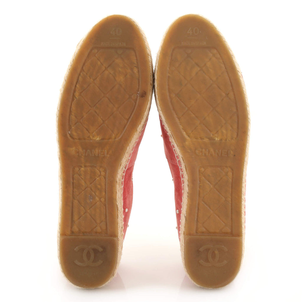 Women's CC Cap Toe Espadrilles Embellished Suede