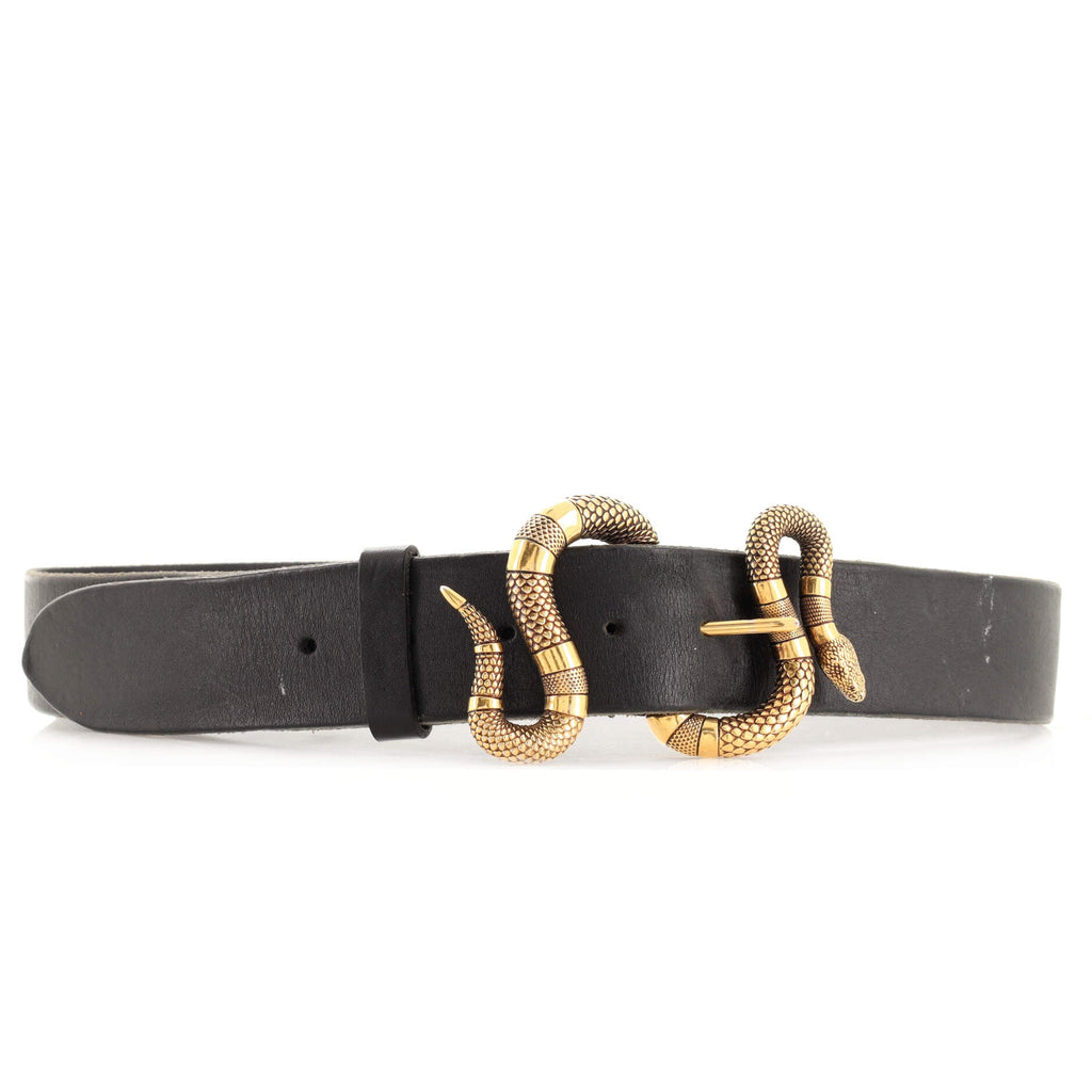 Snake Buckle Belt Leather Wide 85