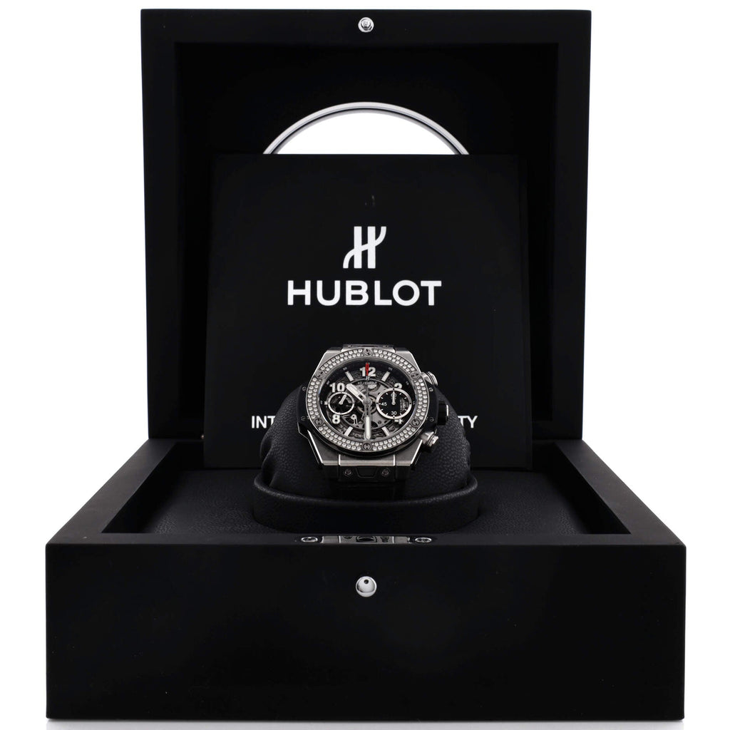 Big Bang Unico Chronograph Automatic Watch Titanium and Rubber with Diamond Bezel 42