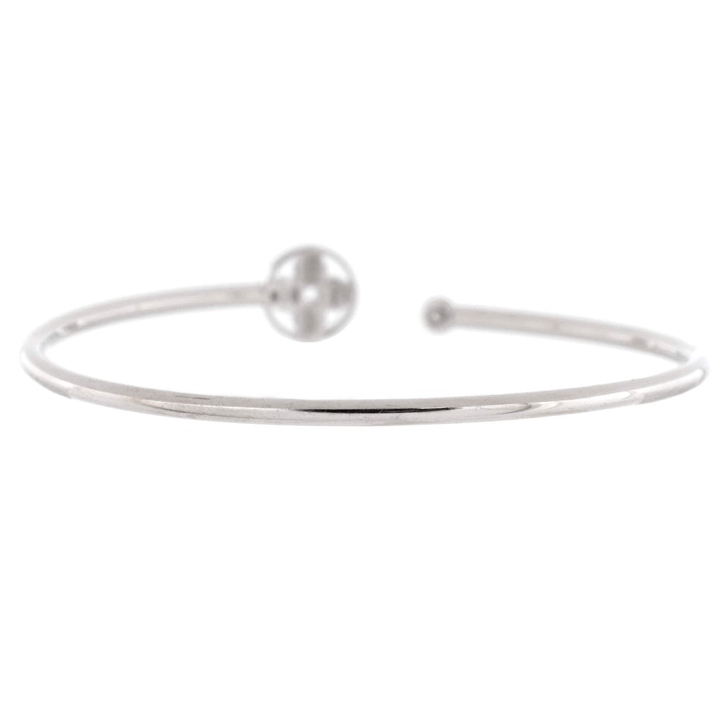 Idylle Blossom Twist Cuff Bracelet 18K White Gold with Pave Diamonds