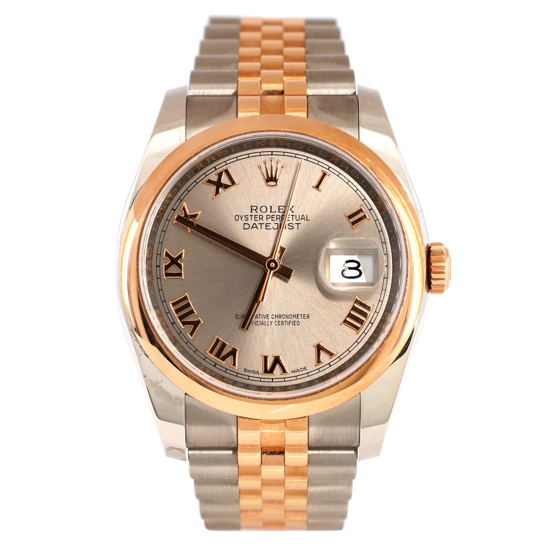 Oyster Perpetual Datejust Automatic Watch Stainless Steel and Rose Gold 36