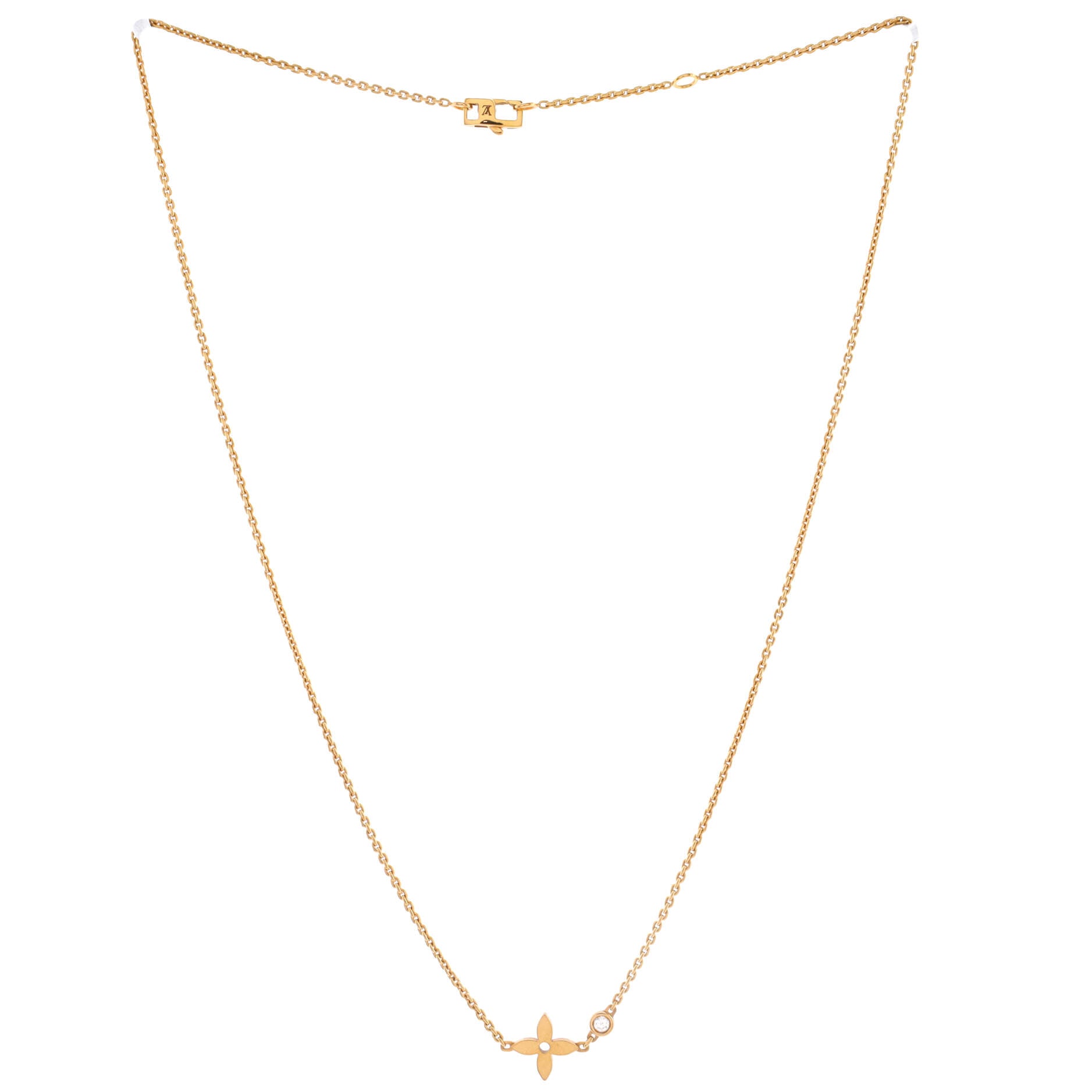 Monogram Idylle Necklace 18K Rose Gold with Diamond