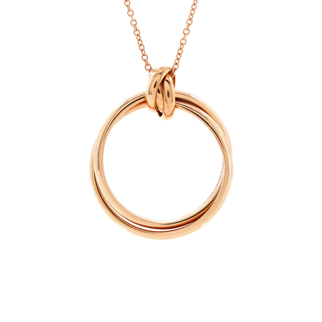 Paloma Picasso Melody Circle Pendant Necklace 18K Rose Gold Small