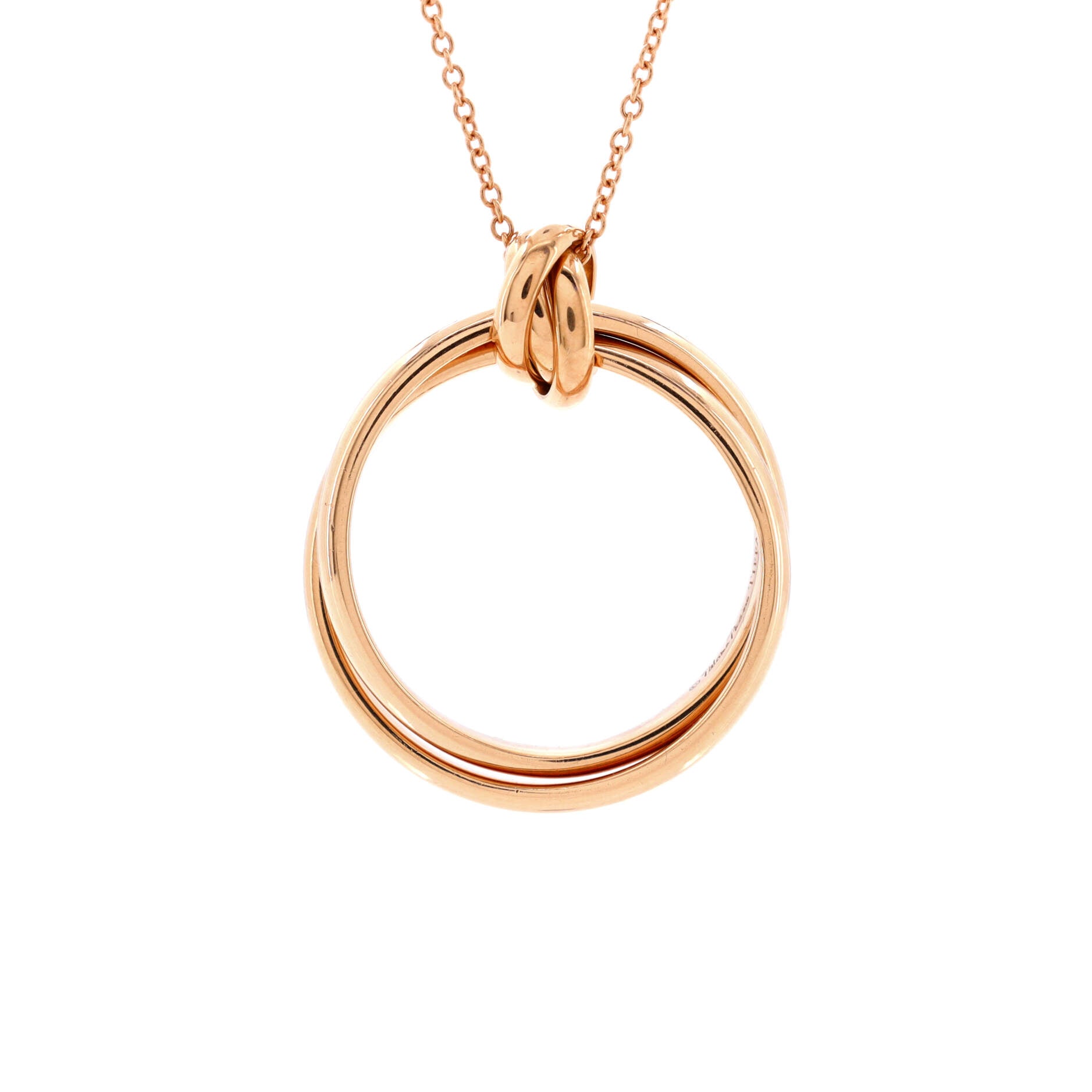Paloma Picasso Melody Circle Pendant Necklace 18K Rose Gold Small