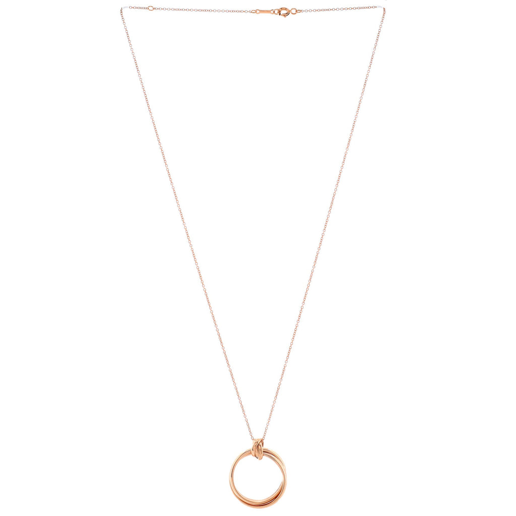 Paloma Picasso Melody Circle Pendant Necklace 18K Rose Gold Small