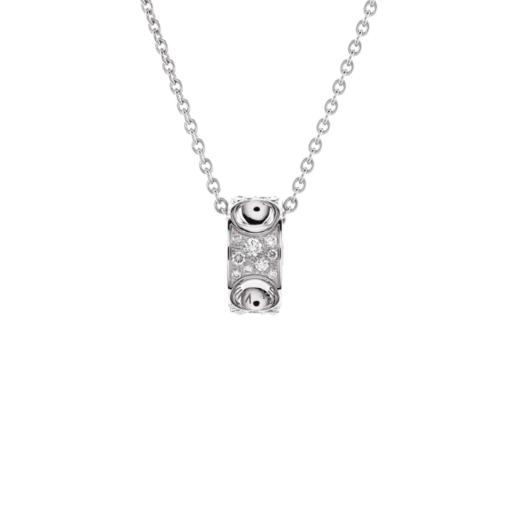 Empreinte Pendant Necklace 18K White Gold with Pave Diamonds