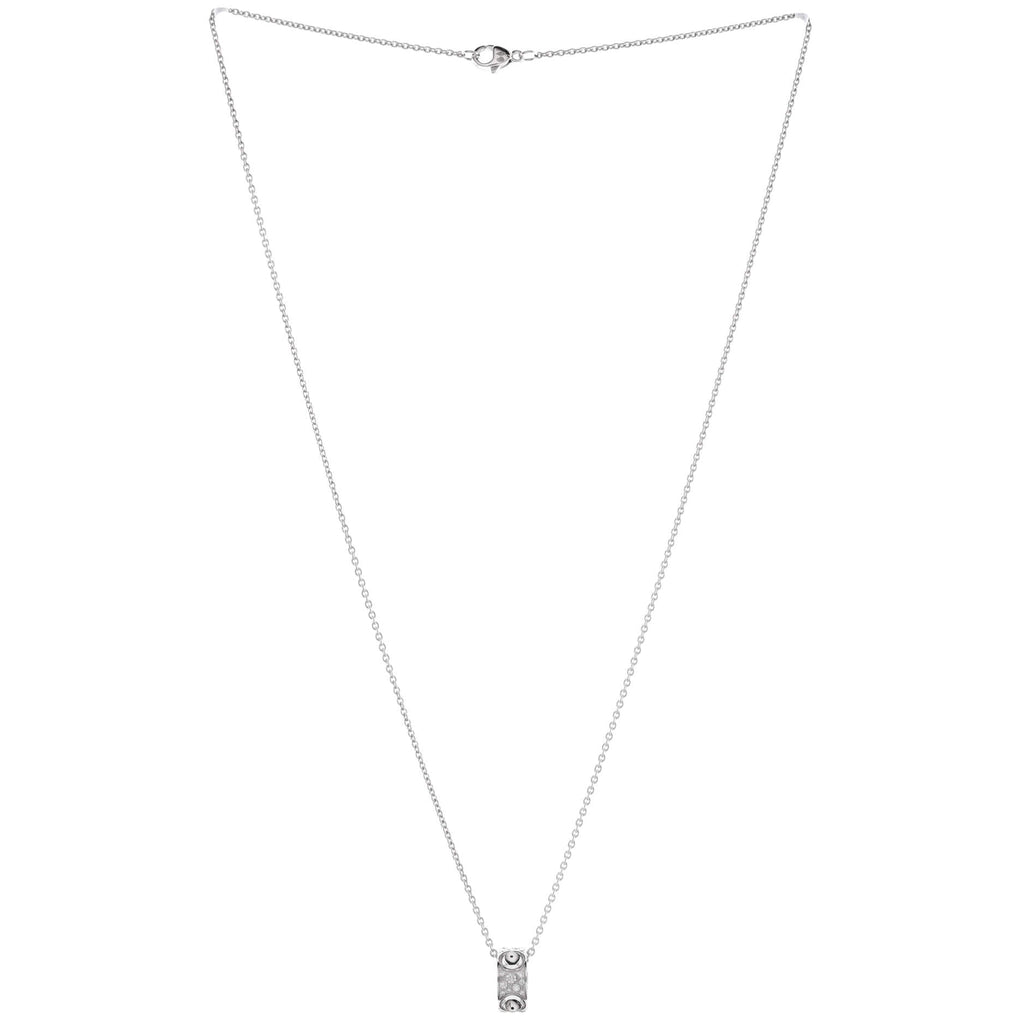 Empreinte Pendant Necklace 18K White Gold with Pave Diamonds