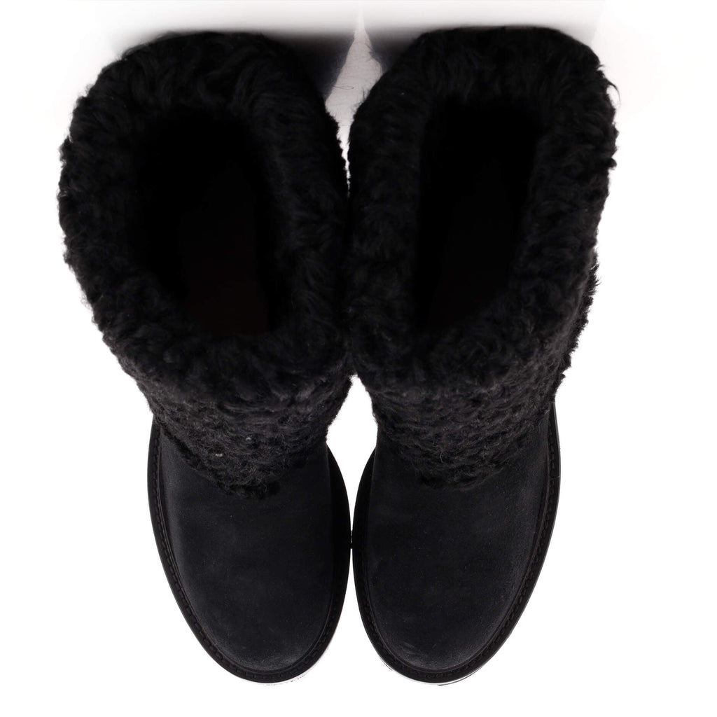Women's CC Fold Over Boots Suede and Shearling