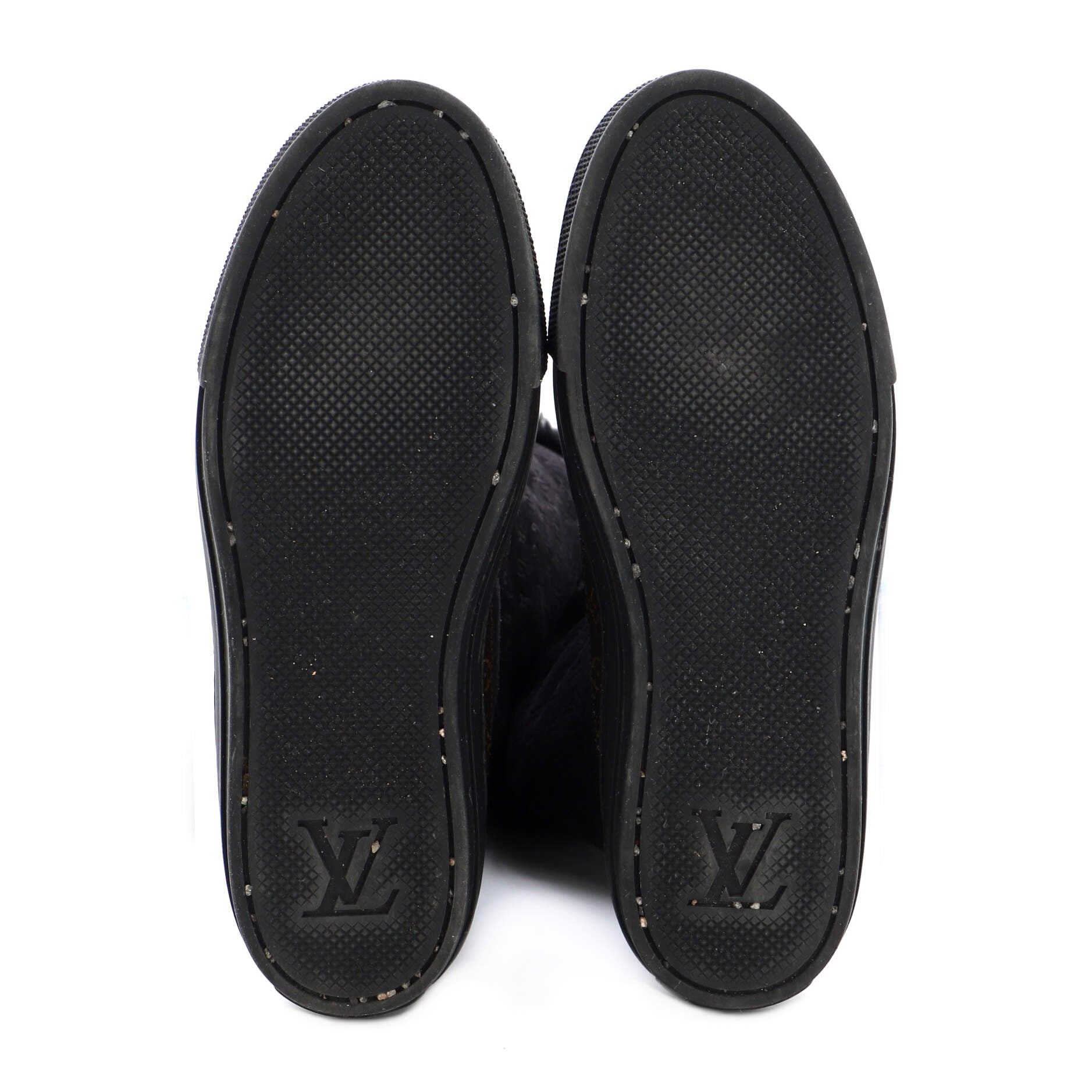 Women's Snowball Flat Half Boots Monogram Embossed Suede