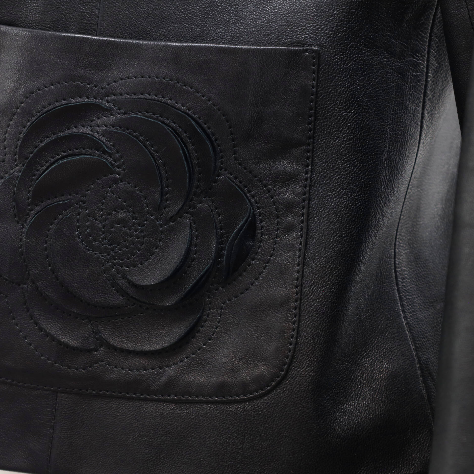 Women's Paris-Shanghai Camellia Collarless Jacket Leather
