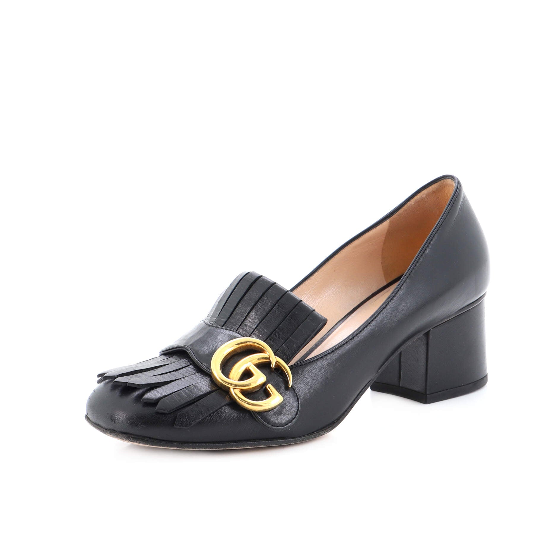 Women's GG Marmont Fringed Pumps Leather