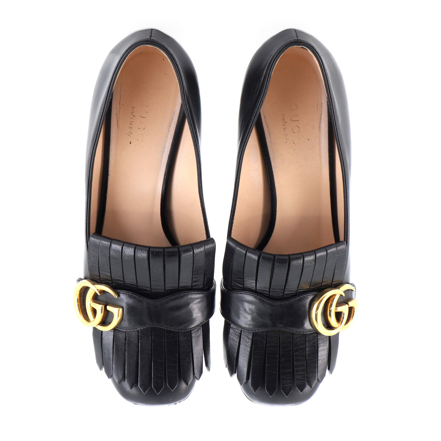 Women's GG Marmont Fringed Pumps Leather