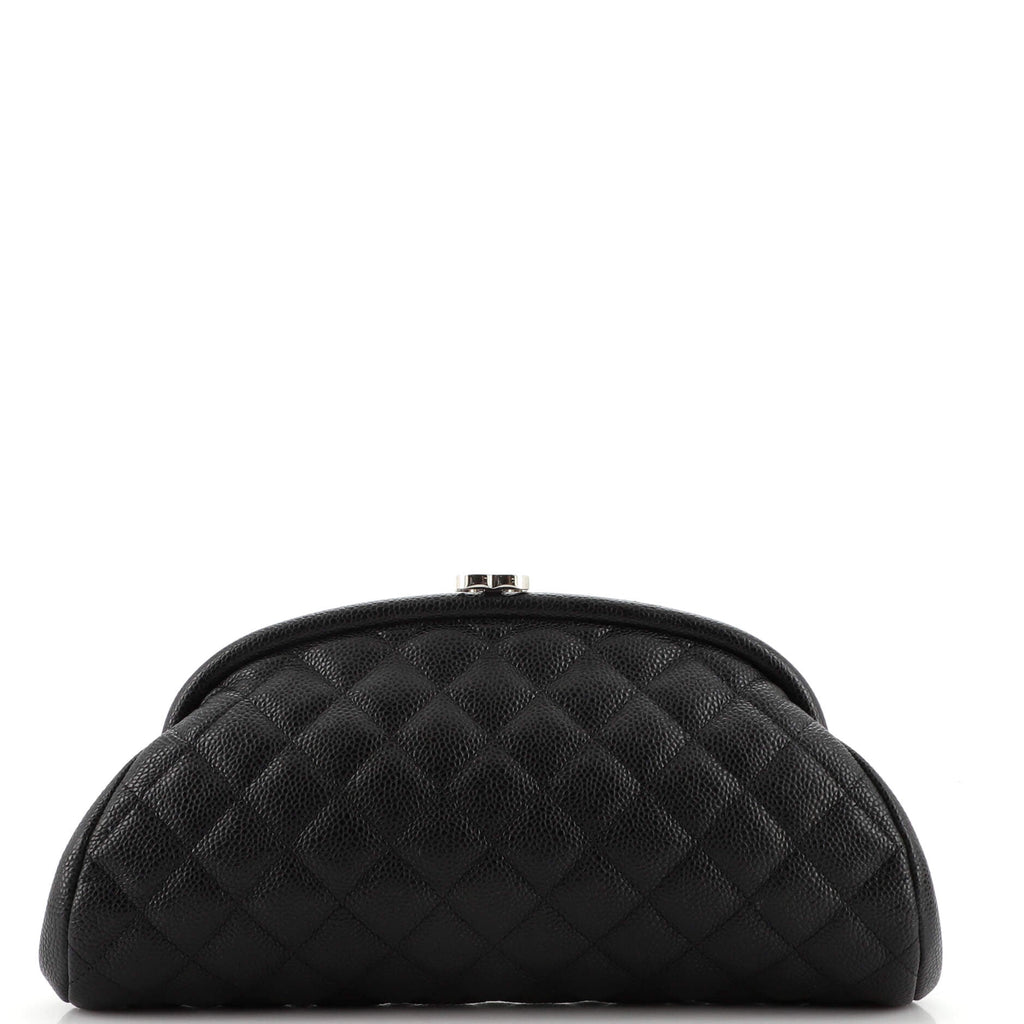 Timeless Clutch Quilted Caviar