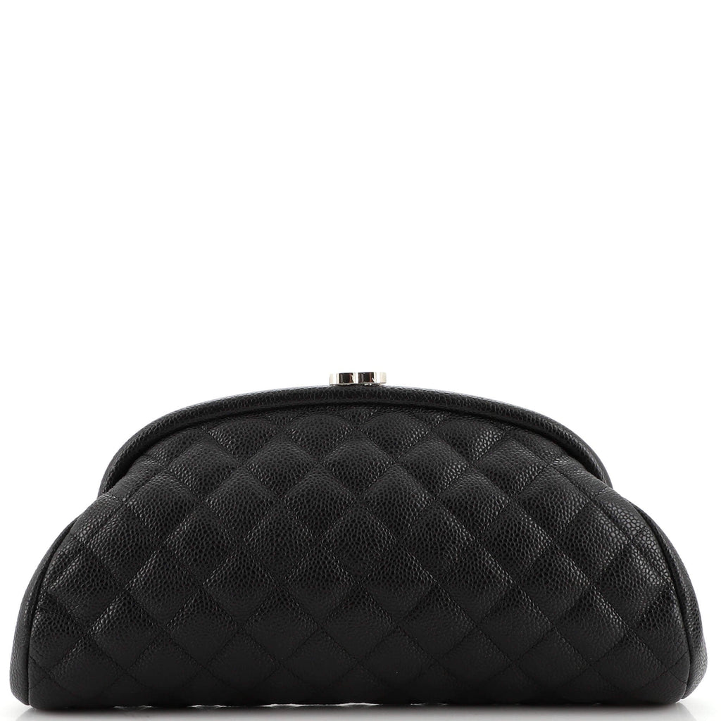 Timeless Clutch Quilted Caviar