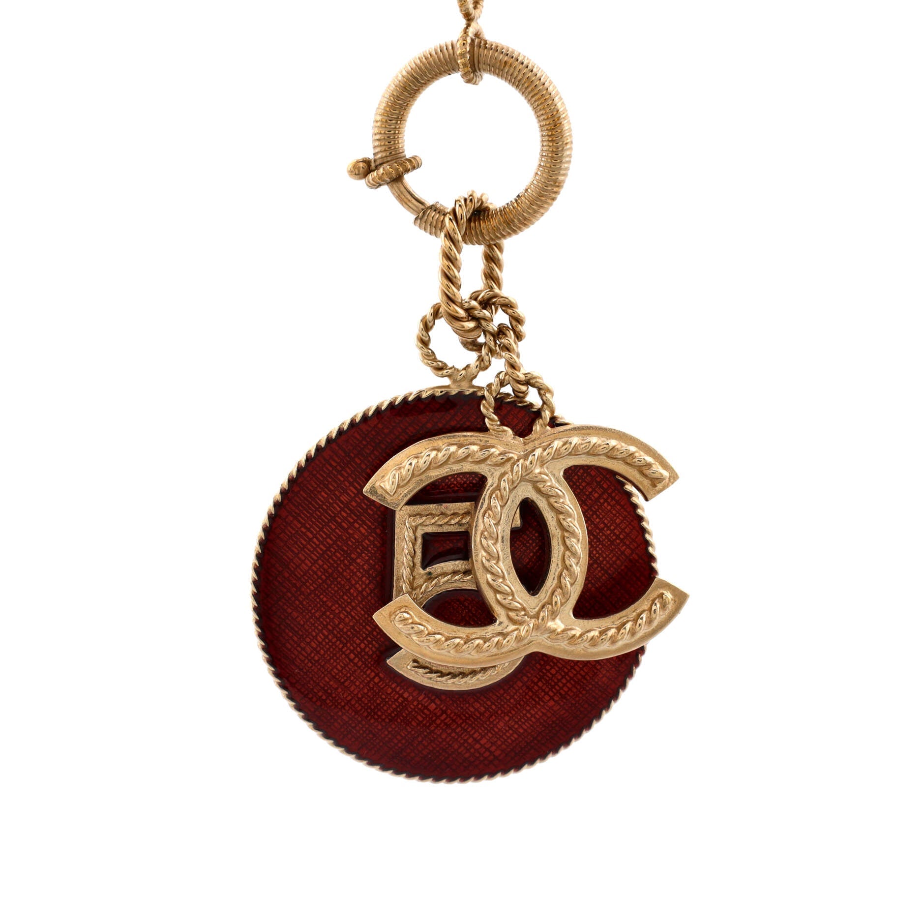 CC No.5 Round Pendant Necklace Metal and Enamel