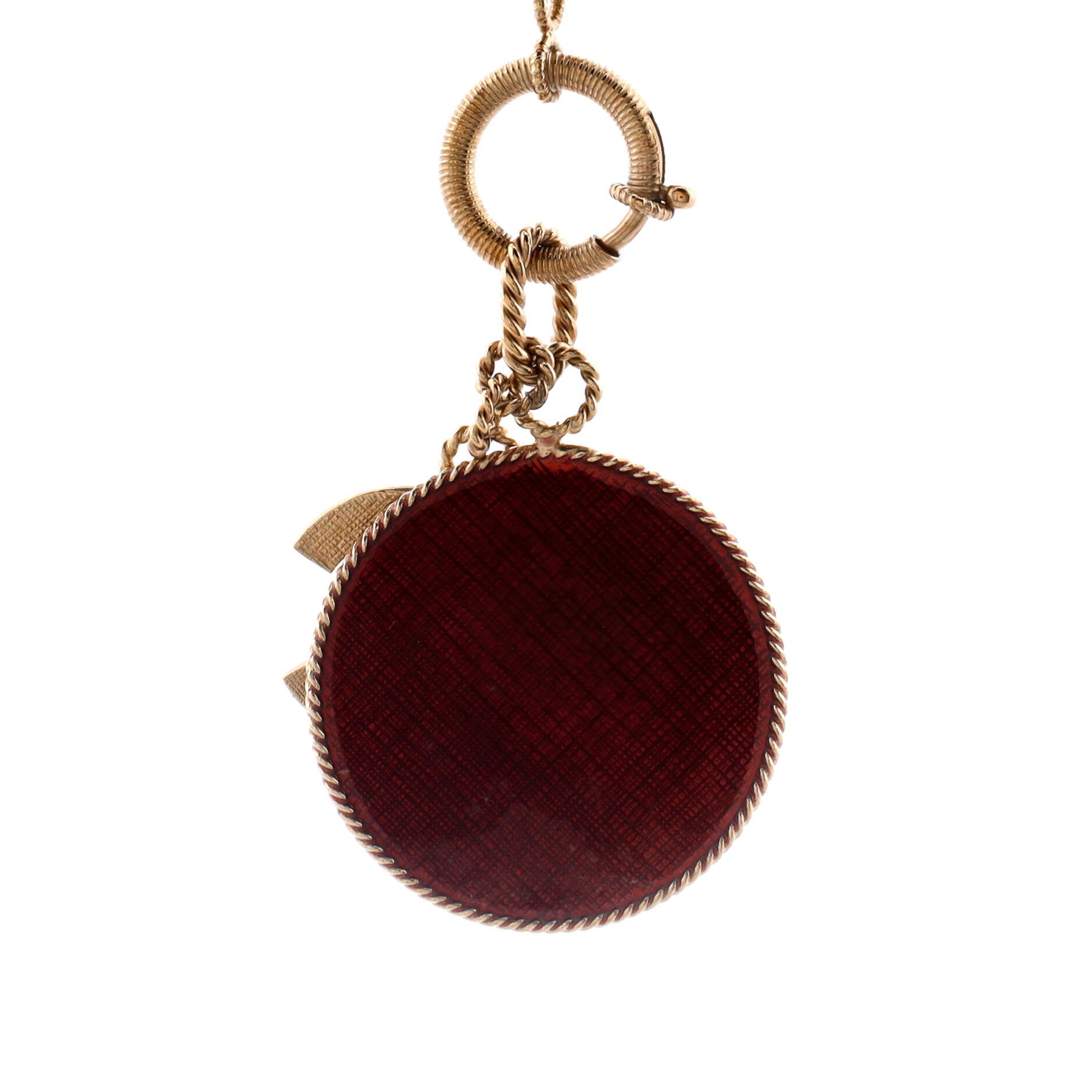 CC No.5 Round Pendant Necklace Metal and Enamel