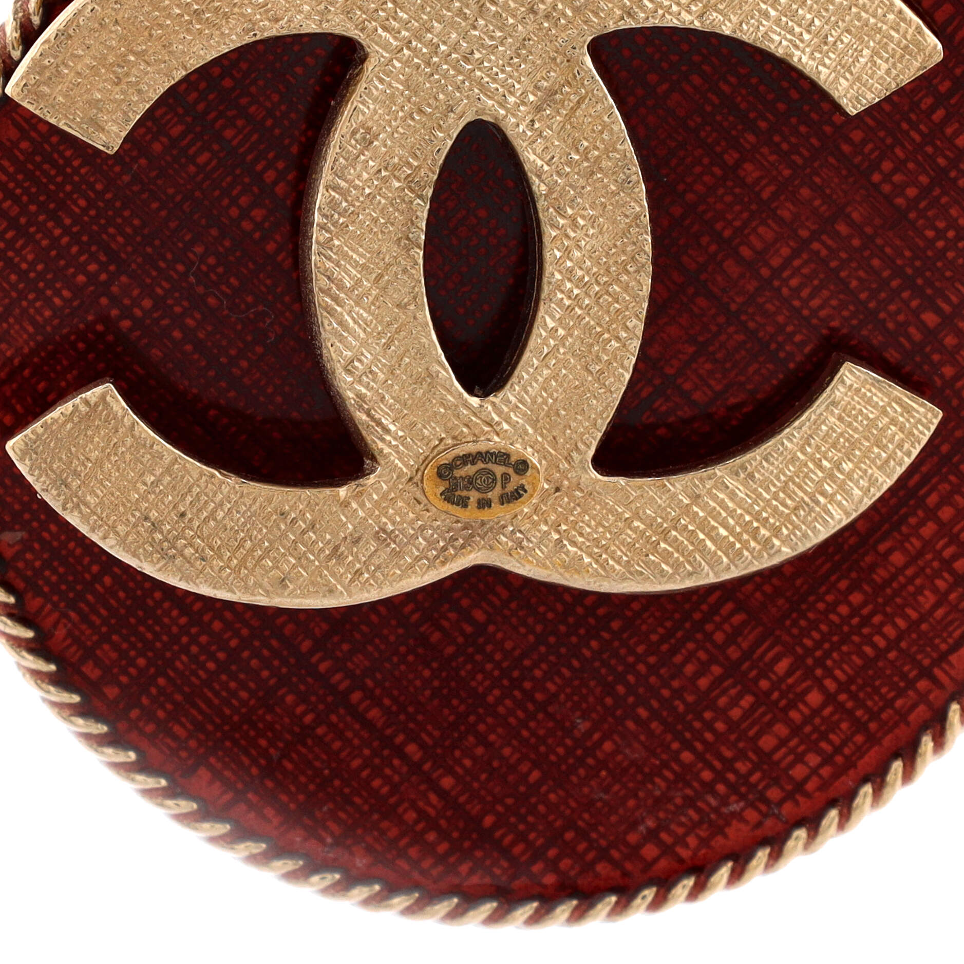 CC No.5 Round Pendant Necklace Metal and Enamel